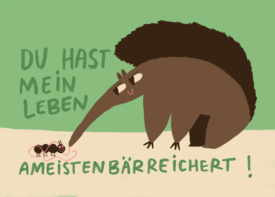 NEU Postkarte Du hast mein Leben Ameistenbärreichert ab Ende Januar